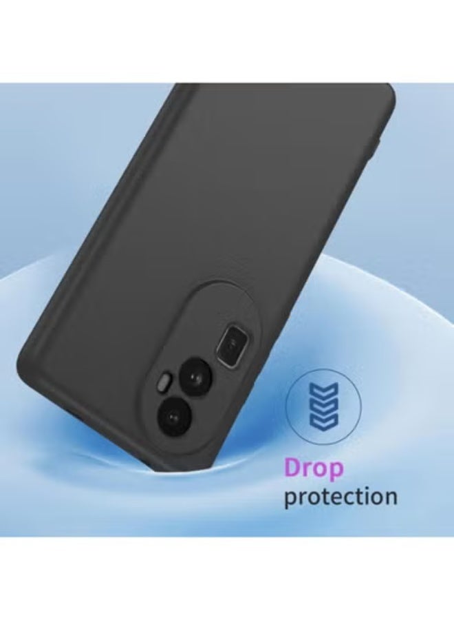 تايجر Case for Huawei Nova 12i with Tempered Glass Screen Protector – Soft Flexible Silicone TPU Bumper, Shockproof Anti-Scratch Protective Cover for 6.7" Display (Black) - Image 4