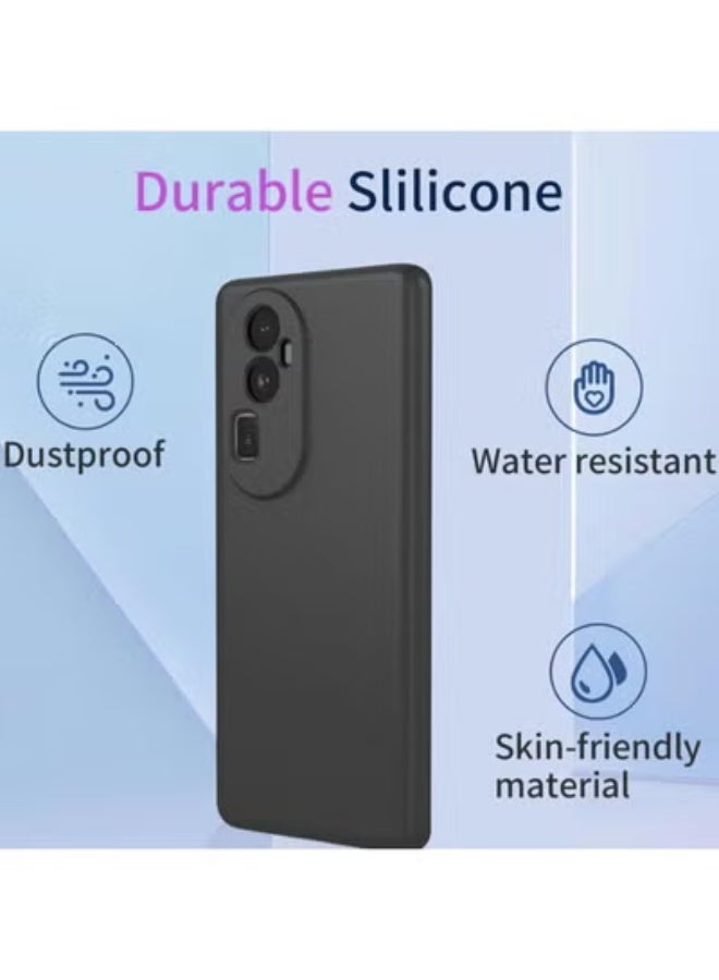 تايجر Case for Huawei Nova 12i with Tempered Glass Screen Protector – Soft Flexible Silicone TPU Bumper, Shockproof Anti-Scratch Protective Cover for 6.7" Display (Black) - Image 5