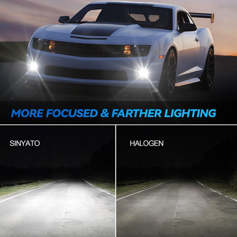 SINYATO INDUST LED Fog Lights for 2010-2013 Chevrolet Camaro, Front Driving Fog Lamps Assembly Replacement Kit, Clear Lensï¼ˆ1 Pairï¼‰ - Image 2