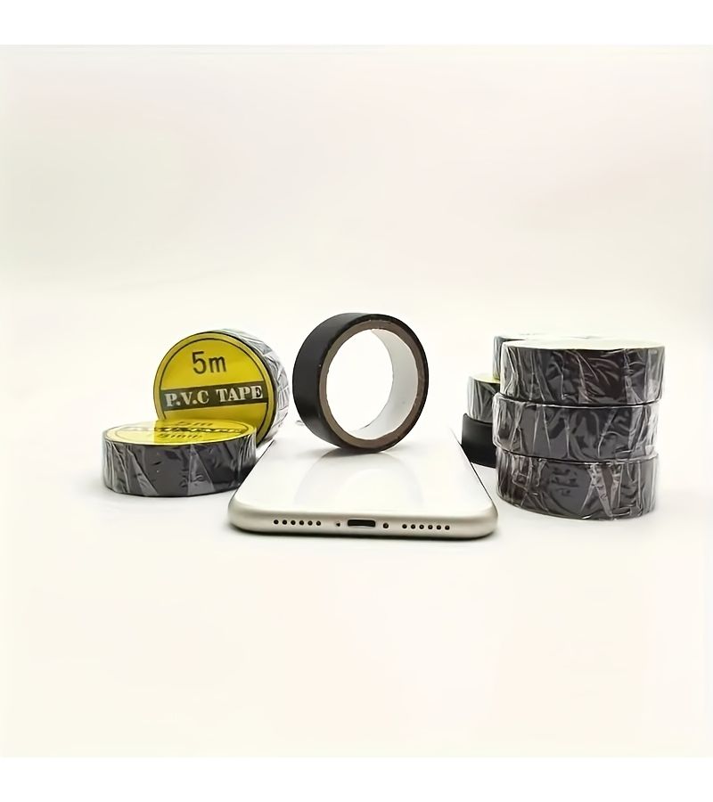 10 Pcs Heavy Duty Black Electrical Tape High Temp Resistant Flame Retardant Waterproof Insulation Tape Metallic Adhesive Coating For Outdoor Wiring Repairs DIY Professional Electrical Plastic - Image 3