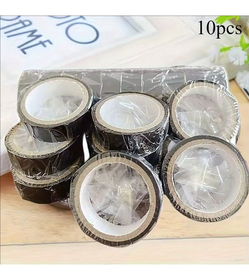 10 Pcs Heavy Duty Black Electrical Tape High Temp Resistant Flame Retardant Waterproof Insulation Tape Metallic Adhesive Coating For Outdoor Wiring Repairs DIY Professional Electrical Plastic - Image 5