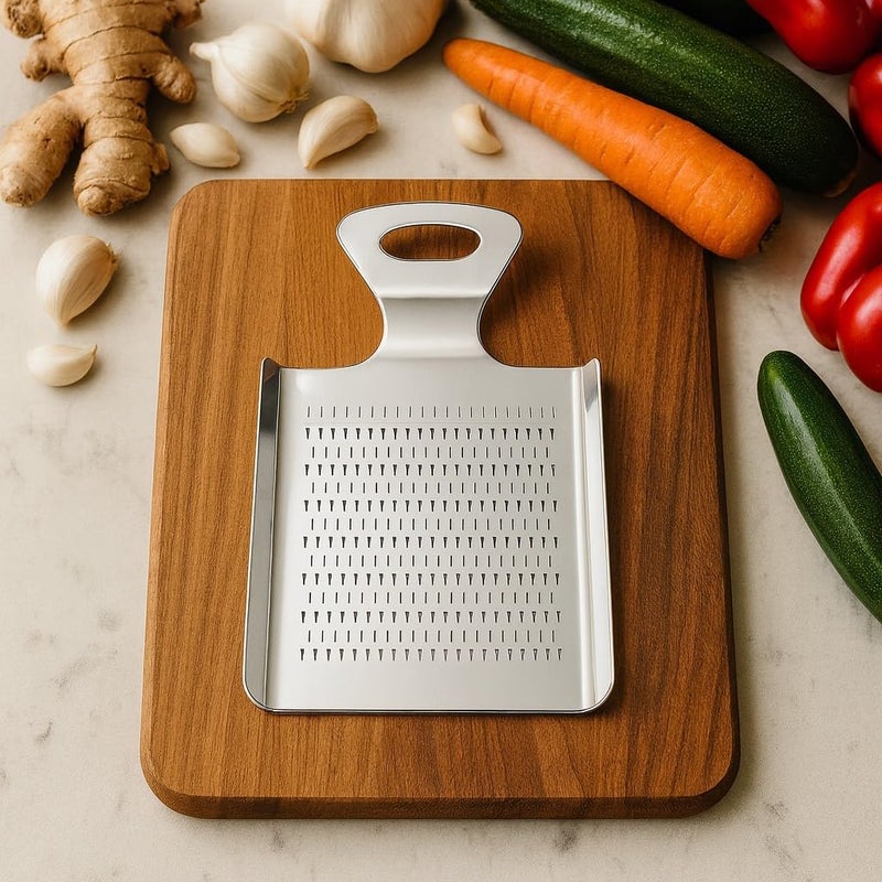 Natier Compact Stainless Steel Grater, Mirror-Polished Grinder for Garlic, Ginger, Nutmeg, Wasabi and Chocolate - Image 4
