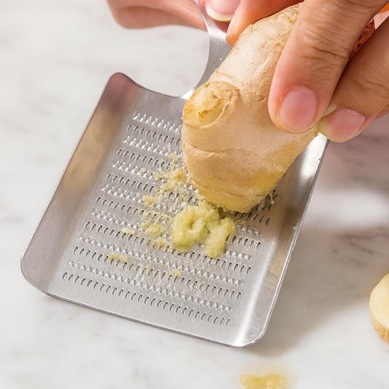 Natier Compact Stainless Steel Grater, Mirror-Polished Grinder for Garlic, Ginger, Nutmeg, Wasabi and Chocolate - Image 2