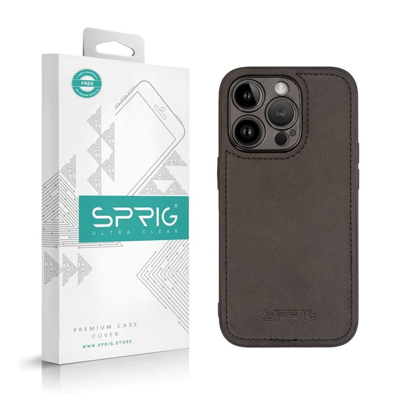 SPRIG Cases Compatible with Apple iPhone 14 Pro Matte PU Leather TPU Premium Back Cover Drop Tested Shock Proof Case for Boys and Girls with Camera Protection (Black) - Image 5