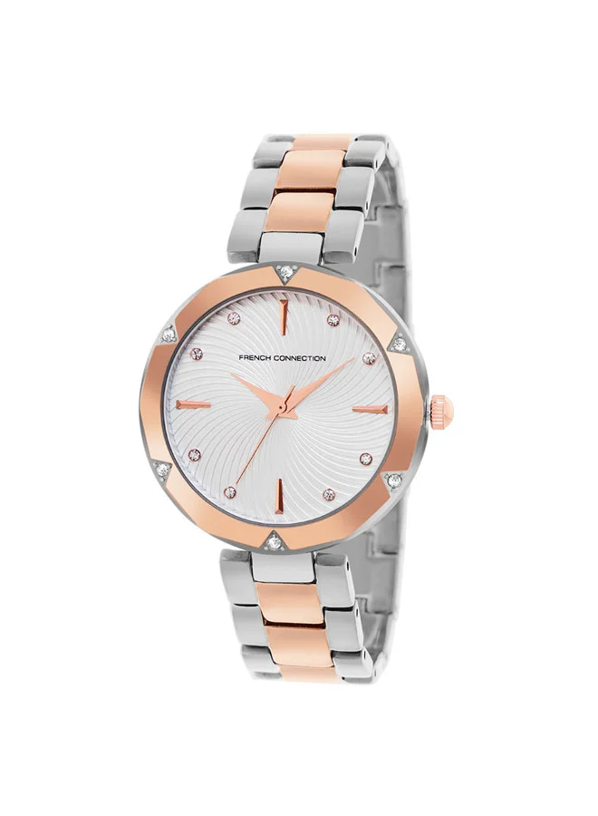 فرنش كونكشن 33mm Women's Quartz Watch with Silver Dial