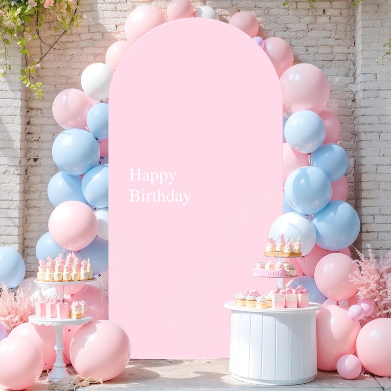 Shillance 6FT Pink Arch Backdrop Cover Spandex Fitted Arch Covers Stretchy Backdrop Round Top Chiara Backdrop for Valentines Birthday Party Ceremony Banquet Decoration - Image 5