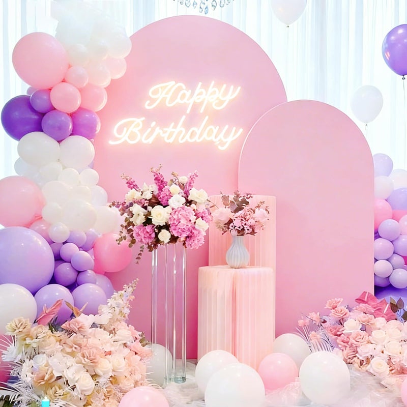 Shillance 6FT Pink Arch Backdrop Cover Spandex Fitted Arch Covers Stretchy Backdrop Round Top Chiara Backdrop for Valentines Birthday Party Ceremony Banquet Decoration - Image 3