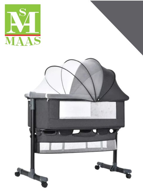 3 in 1 Portable Foldable Baby Bed Travel Bed with Adjustable Height Breathable Mesh and Mattress