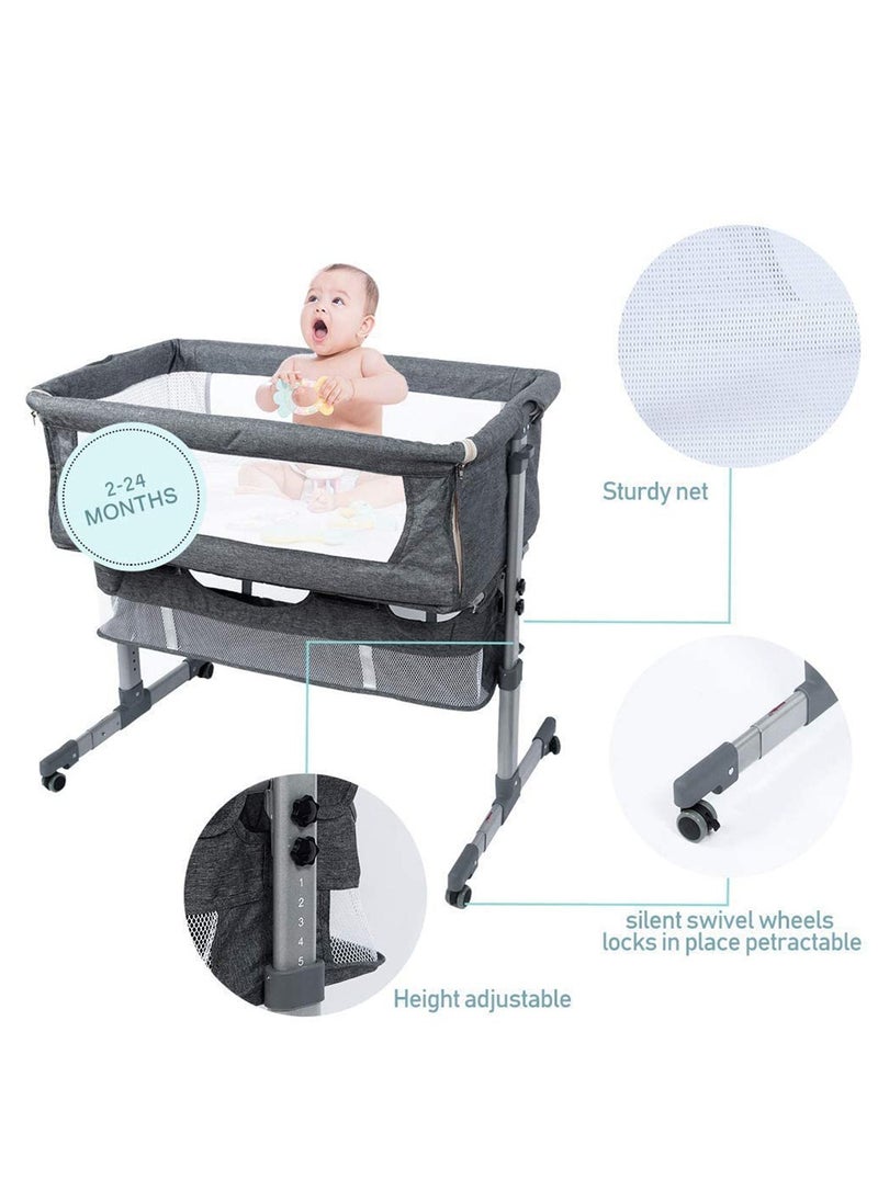 MAAS - 3 in 1 Portable Foldable Baby Bed Travel Bed with Adjustable Height Breathable Mesh and Mattress - Image 1