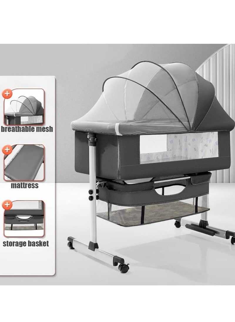 MAAS - 3 in 1 Portable Foldable Baby Bed Travel Bed with Adjustable Height Breathable Mesh and Mattress - Image 1