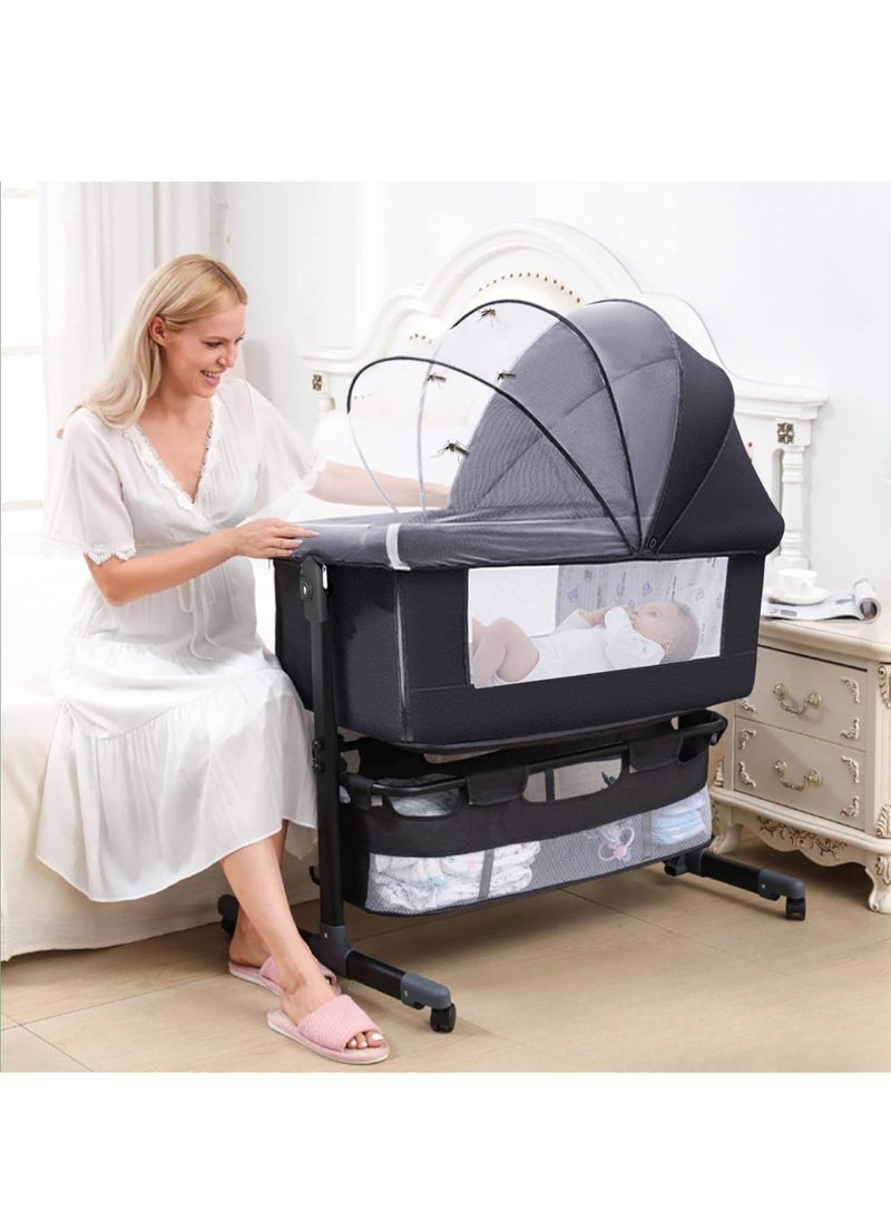 MAAS - 3 in 1 Portable Foldable Baby Bed Travel Bed with Adjustable Height Breathable Mesh and Mattress - Image 1