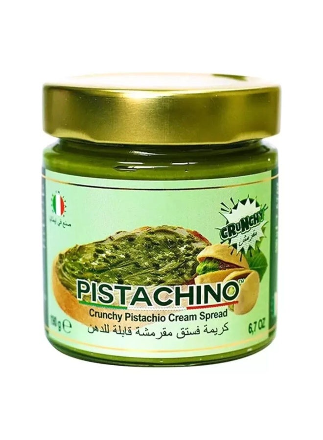 Pistachino Crunchy Pistachio Cream Spread With Golden Color Lid- 190gms - Image 1