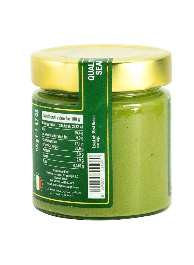 Pistachino Crunchy Pistachio Cream Spread With Golden Color Lid- 190gms - Image 2