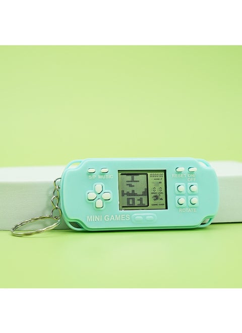 Creative Handheld Mini Tetris Game Console PSP Game Console Electronic Toy Keychain Pendant Gift-Color:Macaron Blue