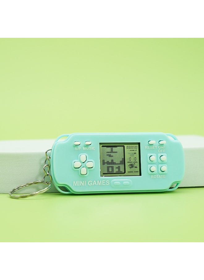 null - Creative Handheld Mini Tetris Game Console PSP Game Console Electronic Toy Keychain Pendant Gift-Color:Macaron Blue - Image 1