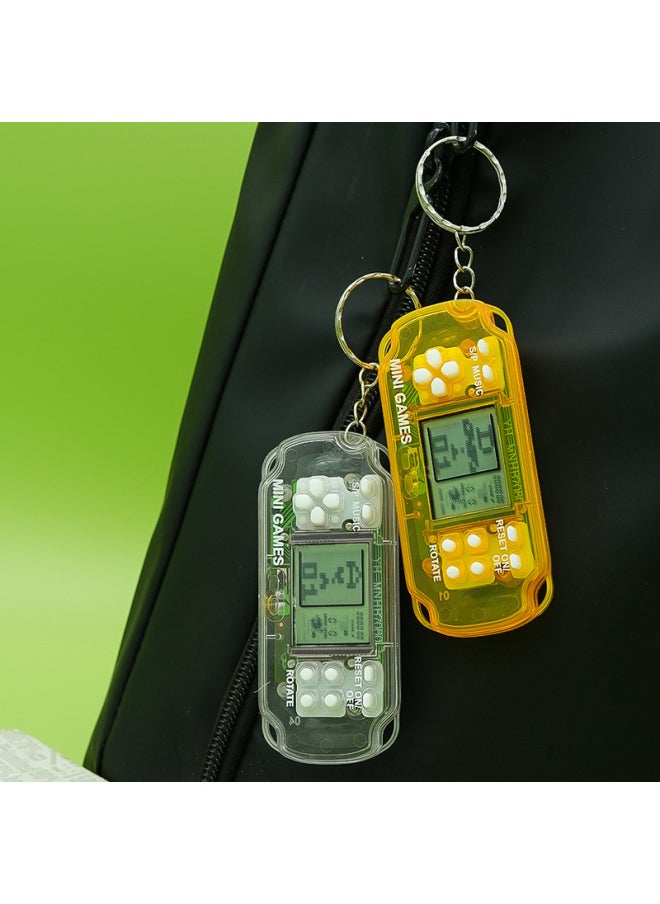 null - Creative Handheld Mini Tetris Game Console PSP Game Console Electronic Toy Keychain Pendant Gift-Color:Macaron Blue - Image 1