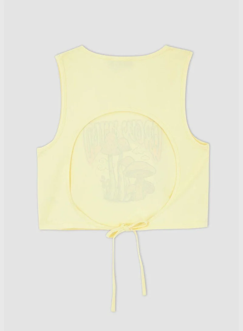 DeFacto Fitted Sleeveless Printed Vest