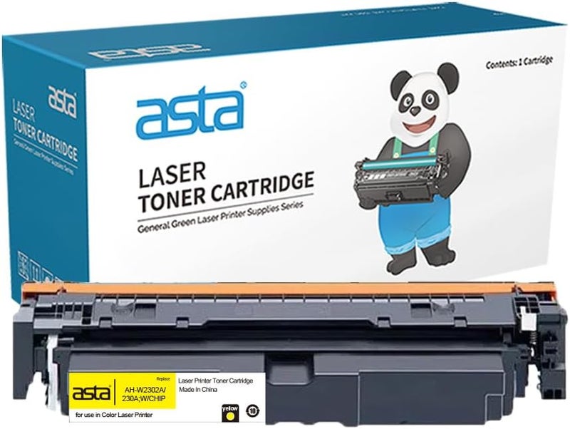 Asta W2302A 230A With Chip Cartridge Toner Compatible For HP Color LaserJet Pro 4203dw 4203dn MFP 4303dw 4303dn 4303fdw Printer W 2302 230 A pr Office Consumable High Yiled Clear Print (Yellow) - Image 1