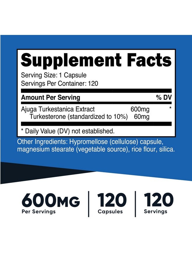 Nutricost Turkesterone Dietary Supplement 600mg, 120 Capsules - Vegetarian, Non-GMO & Gluten Free - Image 2