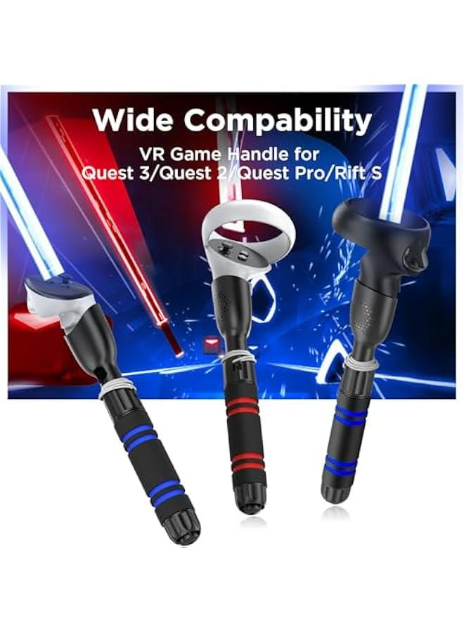 ملحقات وحدة تحكم الواقع الافتراضي لأجهزة Meta Quest 3 وOculus Quest 2 وQuest Pro وRift S - وسّع نطاق وصولك إلى Beat Saber وGorilla Tag، وعزز تجربة ألعاب الواقع الافتراضي باستخدام عصي الإمساك ذات الأ - Image 3