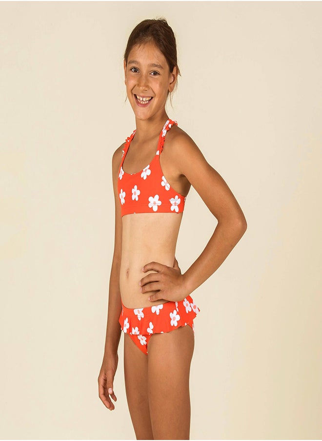 NABAIJI NABAIJI by DECATHLON, Girls Swimming Swimsuit Top Lila Marg Secure Fit & Quick-Dry Red  - Image 1