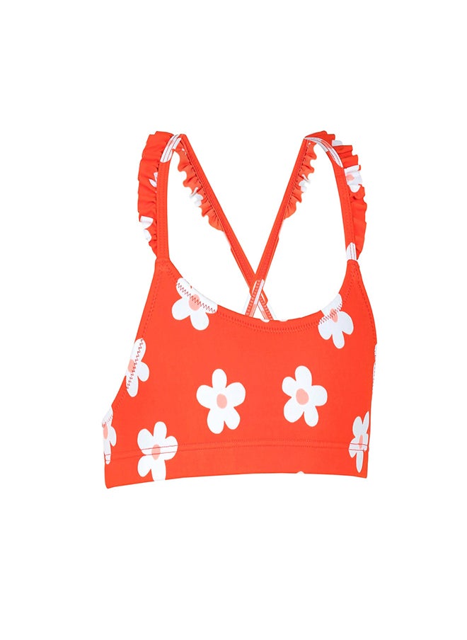 NABAIJI NABAIJI by DECATHLON, Girls Swimming Swimsuit Top Lila Marg Secure Fit & Quick-Dry Red  - Image 3