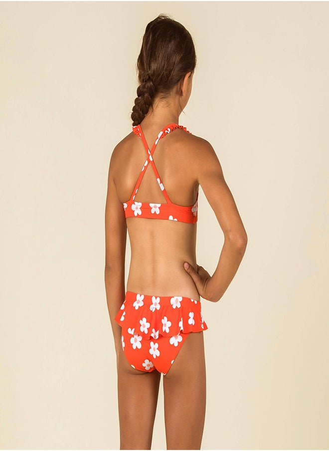 NABAIJI NABAIJI by DECATHLON, Girls Swimming Swimsuit Top Lila Marg Secure Fit & Quick-Dry Red  - Image 2