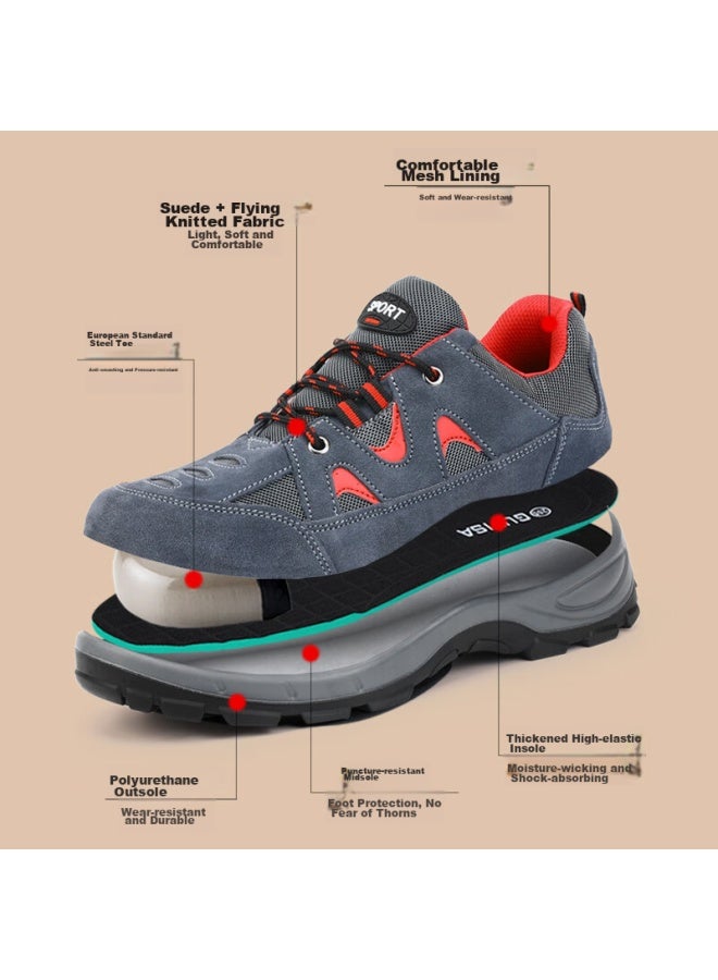 JUNBU Men'S Winter Steel Toe Anti-Smashing Anti-Piercing Wear-Resistant Lightweight Work Safety Shoes 3020-1 Size 44 - Image 5