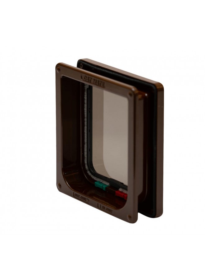 Cat Mate 4 Way Locking Cat Flap with Door Liner, Brown - Image 3