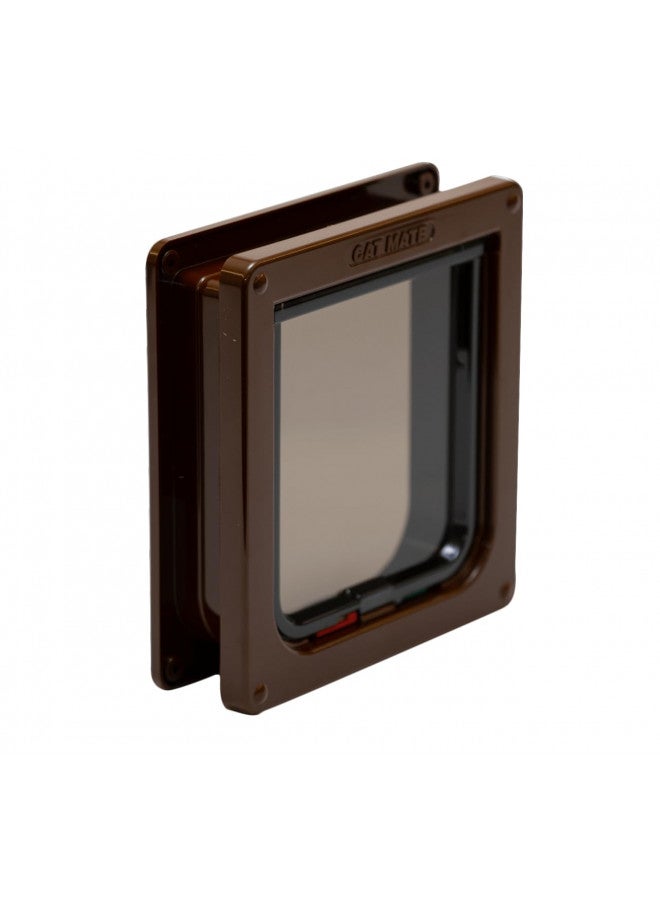 Cat Mate 4 Way Locking Cat Flap with Door Liner, Brown - Image 1