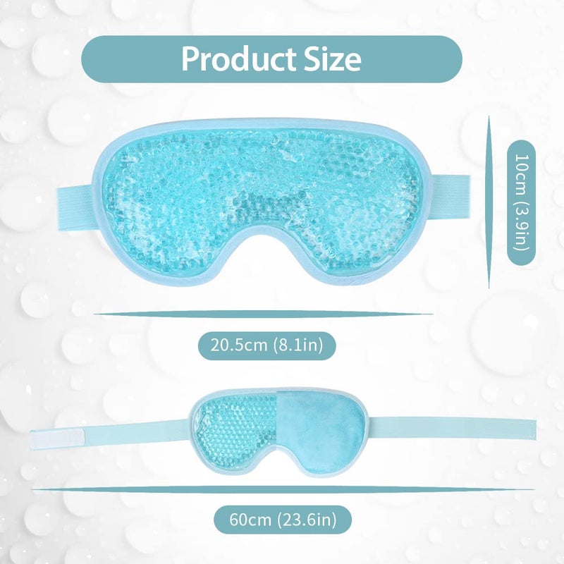 NEWGO Cold Eye Mask Cooling Eye Mask Eye Ice Pack for Puffiness, Reusable Ice Eye Mask Gel Eye Mask Frozen Eye Cold Compress for Dark Circles, Migraines, Stress Relief, Skin Care (Blue-2Pack) - Image 5