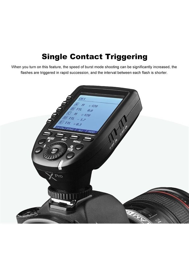 Godox XPro-C E-TTL 2.4G High-Speed Sync Wireless Flash Trigger Transmitter Compatible for Canon Cameras, 1/8000s,11 Customizable Functions,16 Groups and 32 Channels - Image 3