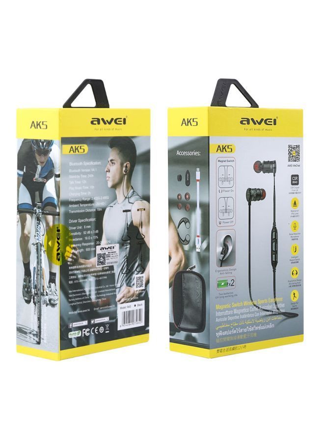 NIBEMINENT AK5 Bluetooth In-Ear Earphone With Mic Silver/Black - Image 3