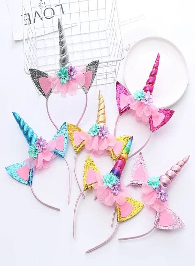 PartyToko 4pcs Unicorn Head Band,Girls Head wraps Hair Bands, Boho Headbands for Baby Girl, kids 4 Pcs any colors random - Image 1
