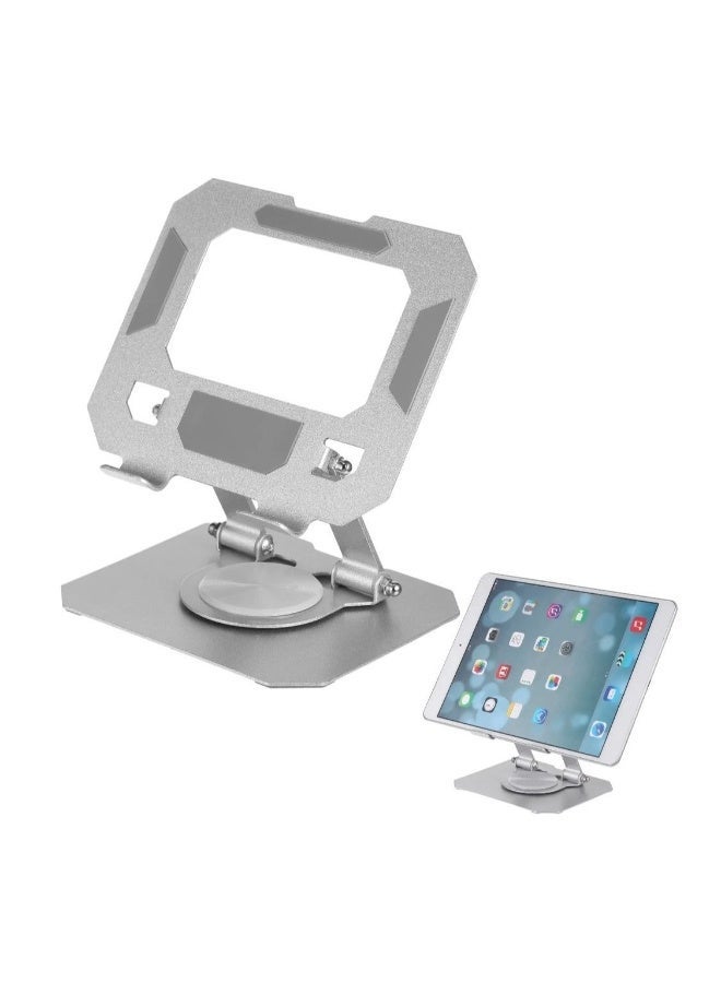 Denx Foldable tablet stand, 360-degree rotation, metal frame, adjustable angle and height, hollow cooling design - Image 1