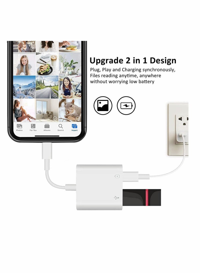 Captaintech Suitable for Iphone/Ipad Usb Adapter, Otg Adapter, Usb Camera Adapter, Plug And Play, With Fast Charging Port, Compatible With Card Reader/Usb Flash Drive/Keyboard/Mouse - Image 5