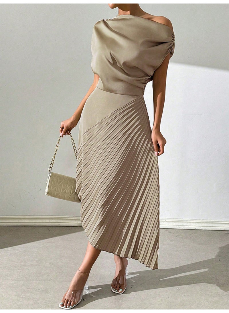 Elegant Ruffled Design Irregular Dress