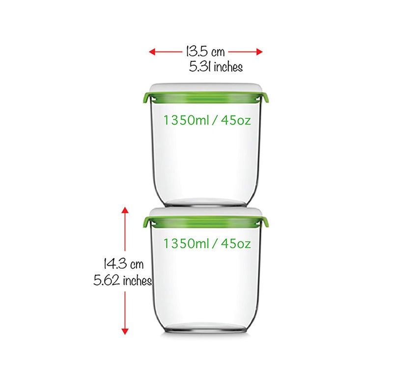 FOSA Vacuum Seal Containers, 2 Pack 45 oz, Vacuum Container for Food Storage, Food Containers for Vacuum Seal, Airtight Vacuum Food Containers, Durable Storage Solution (Vacuum Pump Not Included) - Image 3