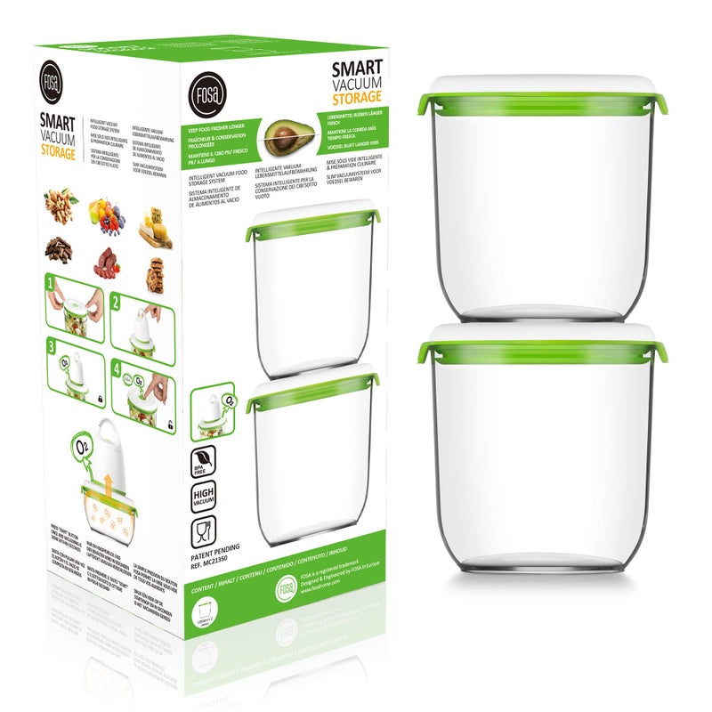 FOSA Vacuum Seal Containers, 2 Pack 45 oz, Vacuum Container for Food Storage, Food Containers for Vacuum Seal, Airtight Vacuum Food Containers, Durable Storage Solution (Vacuum Pump Not Included) - Image 1
