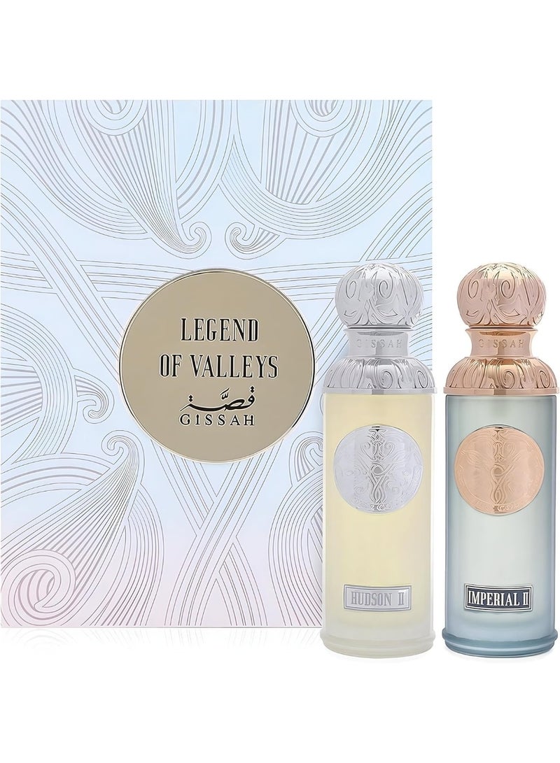 قصة طقم هدايا "ليجند أوف فالي" (Legend Of Valley) من قصة - قطعتان | إمبريال فالي 90 مل + هدسون 2 (Hudson II) 90 مل | عطر للنساء والرجال - Image 2