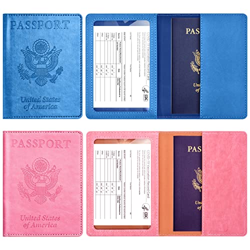 Eoehro 2Pack Passport Holder Wallet Cover Case, Travel Essentials for Women and Men - Image 2