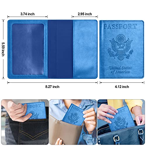 Eoehro 2Pack Passport Holder Wallet Cover Case, Travel Essentials for Women and Men - Image 3