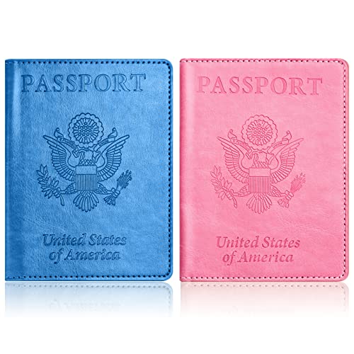 Eoehro 2Pack Passport Holder Wallet Cover Case, Travel Essentials for Women and Men - Image 1