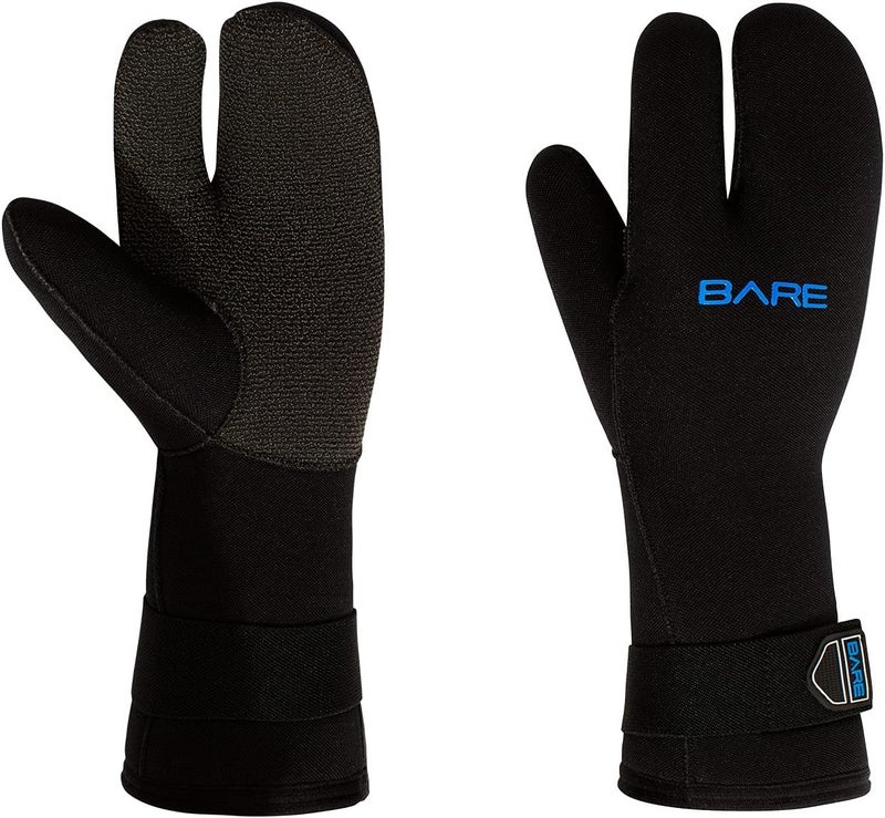 7MM K-Palm 3-Finger Mitt | Designed for Scuba Diving in Colder Waters | 3 Finger Design Provides Extra Warmth | Kevlar Material Covers Glove to Provide Additional Abrasion Protection