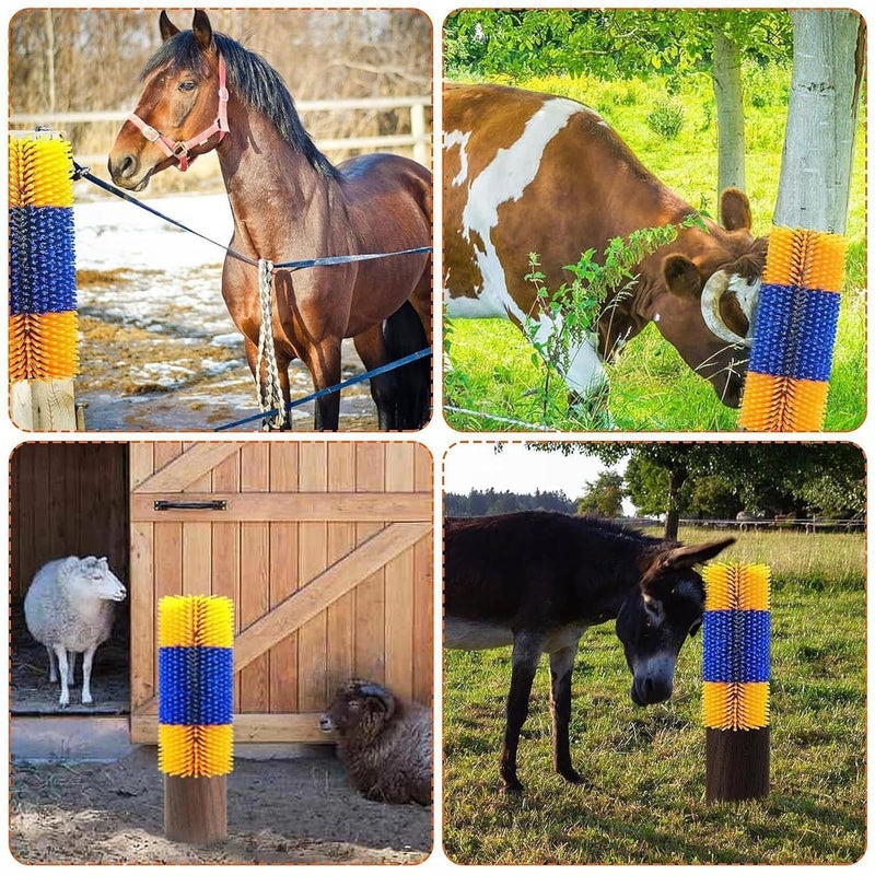Bethlehem Livestock Brushes for Scratching Shedding Sheep Brush for Farm Outdoor Cattle Yellow|Pet Supplies | Dog Supplies | Grooming | Brushes, Combs & Rakes - Image 2
