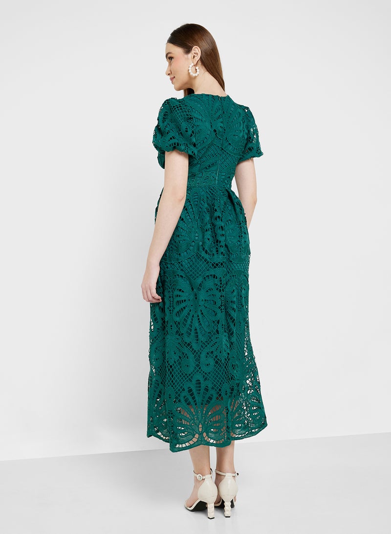ELLA Puff Sleeve Lace Dress - Image 2