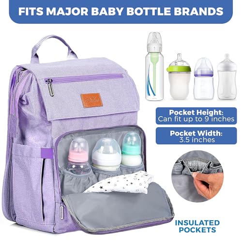 PILLANI Baby Diaper Bag Backpack - Large Bag for Boys & Girls, Waterproof Diaper Backpack - Travel Diaper Bags w/Changing Pad, Baby Registry Search & Shower Gifts - Essentials Must Haves Newborn Stuff - Image 4