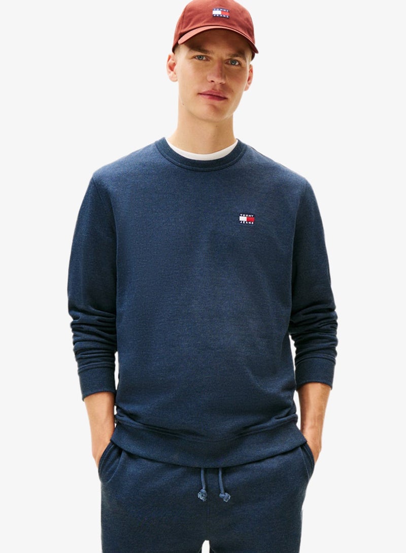 TOMMY JEANS Tommy Badge Terry Crew Neck Sweatshirt - Image 1
