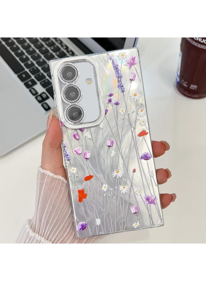 erorex Case For Samsung Galaxy S24+ 5G Electroplating Flower Texture TPU Phone Case - Image 1