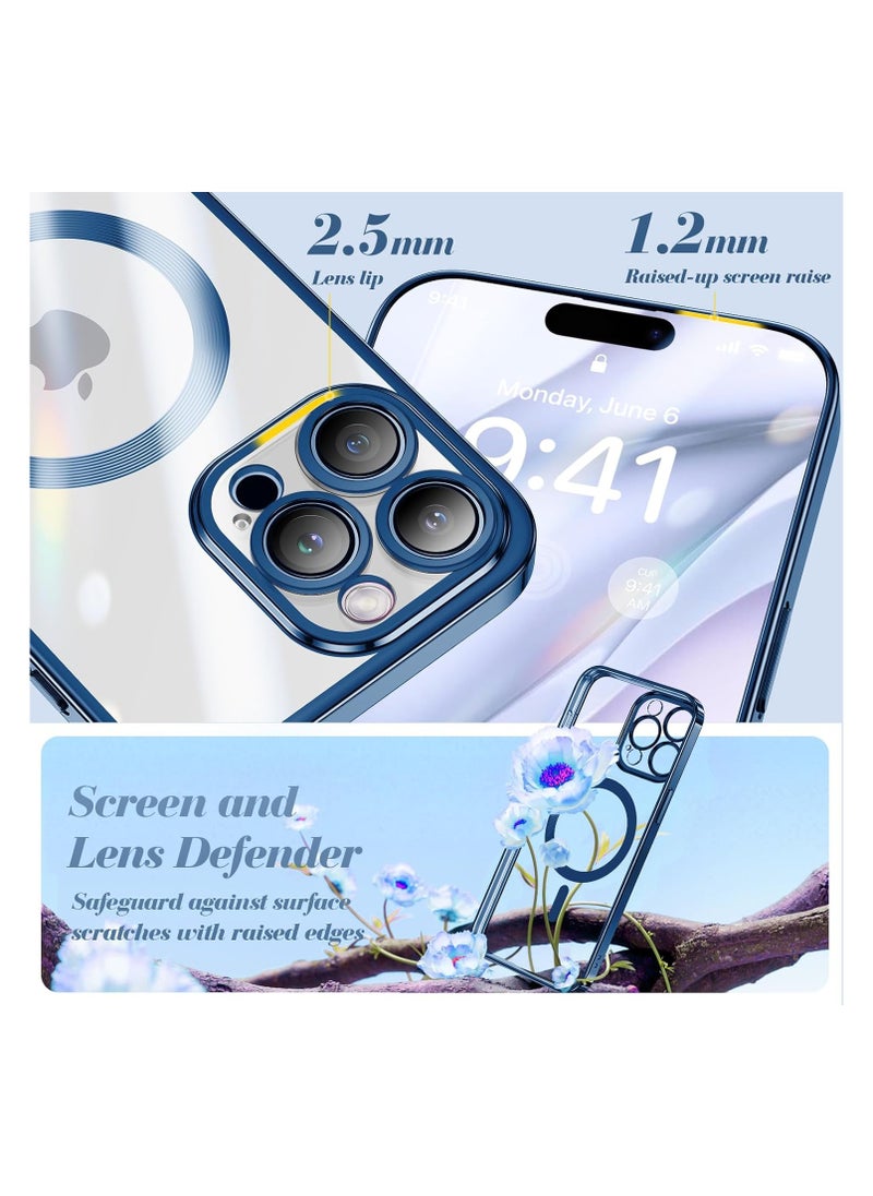 Generic - Magnetic Clear for iPhone 15 Pro Case with MagSafe Integrated Camera Protection Glass Silicone Cover Slim Thin Non Yellowing Anti Fingerprint Scratch Wireless Charging - Image 1
